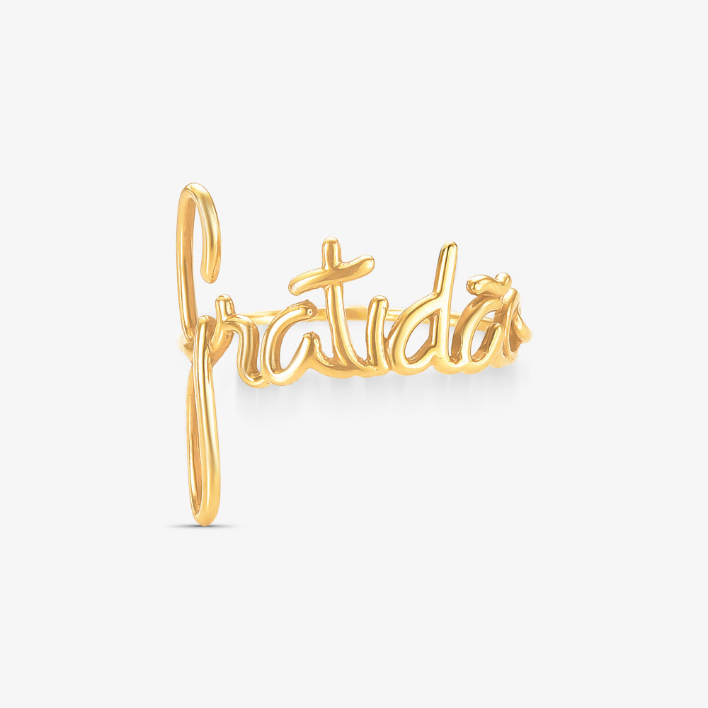 Anel Gratidão em Ouro Amarelo 18K
