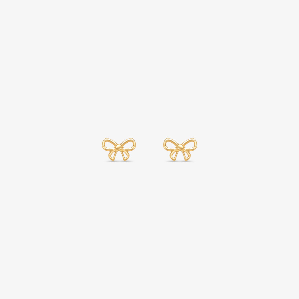 Brinco Baby Laço Vazado em Ouro Amarelo 18K