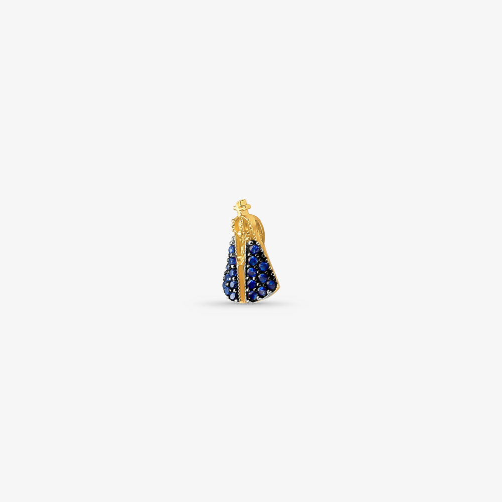 Pingente N.Sra Aparecida com Pedras em Ouro Amarelo 18K