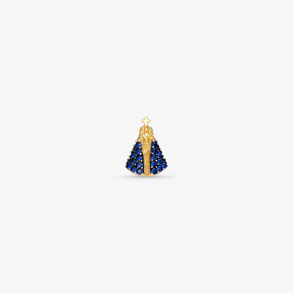 Pingente N.Sra Aparecida com Pedras em Ouro Amarelo 18K