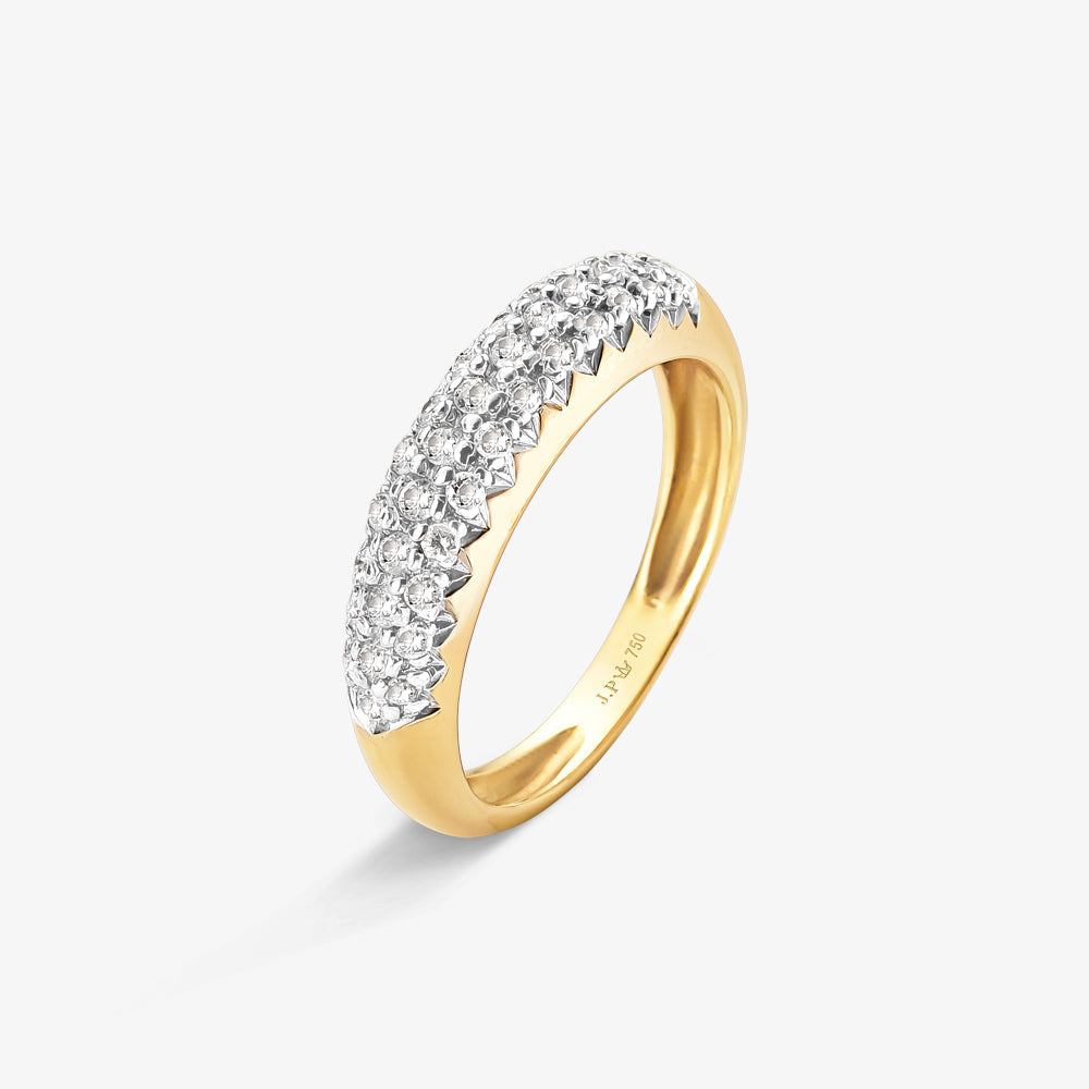 Anel Pavê com Diamantes em Ouro Amarelo 18K