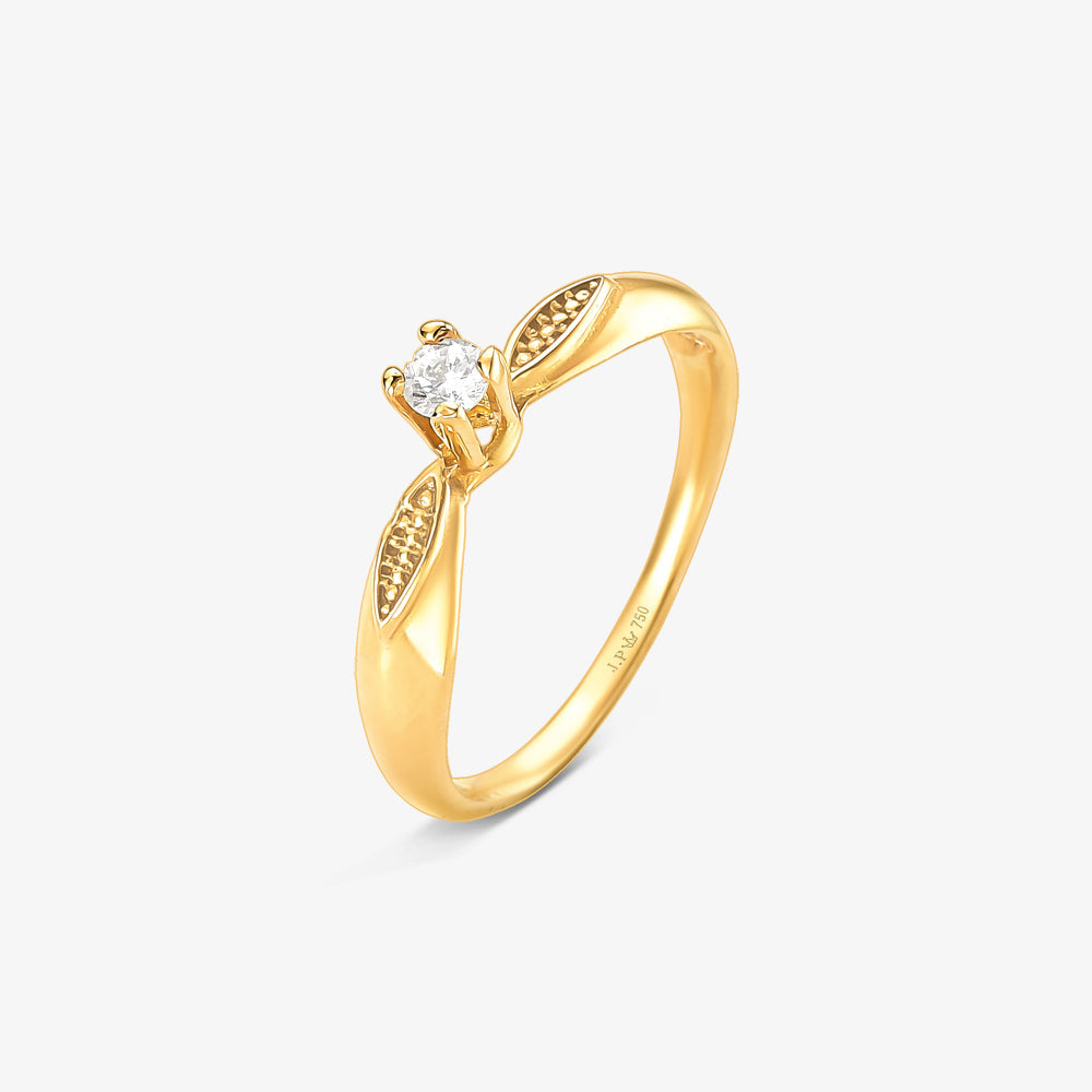 Anel Solitário Amara em Ouro Amarelo 18K