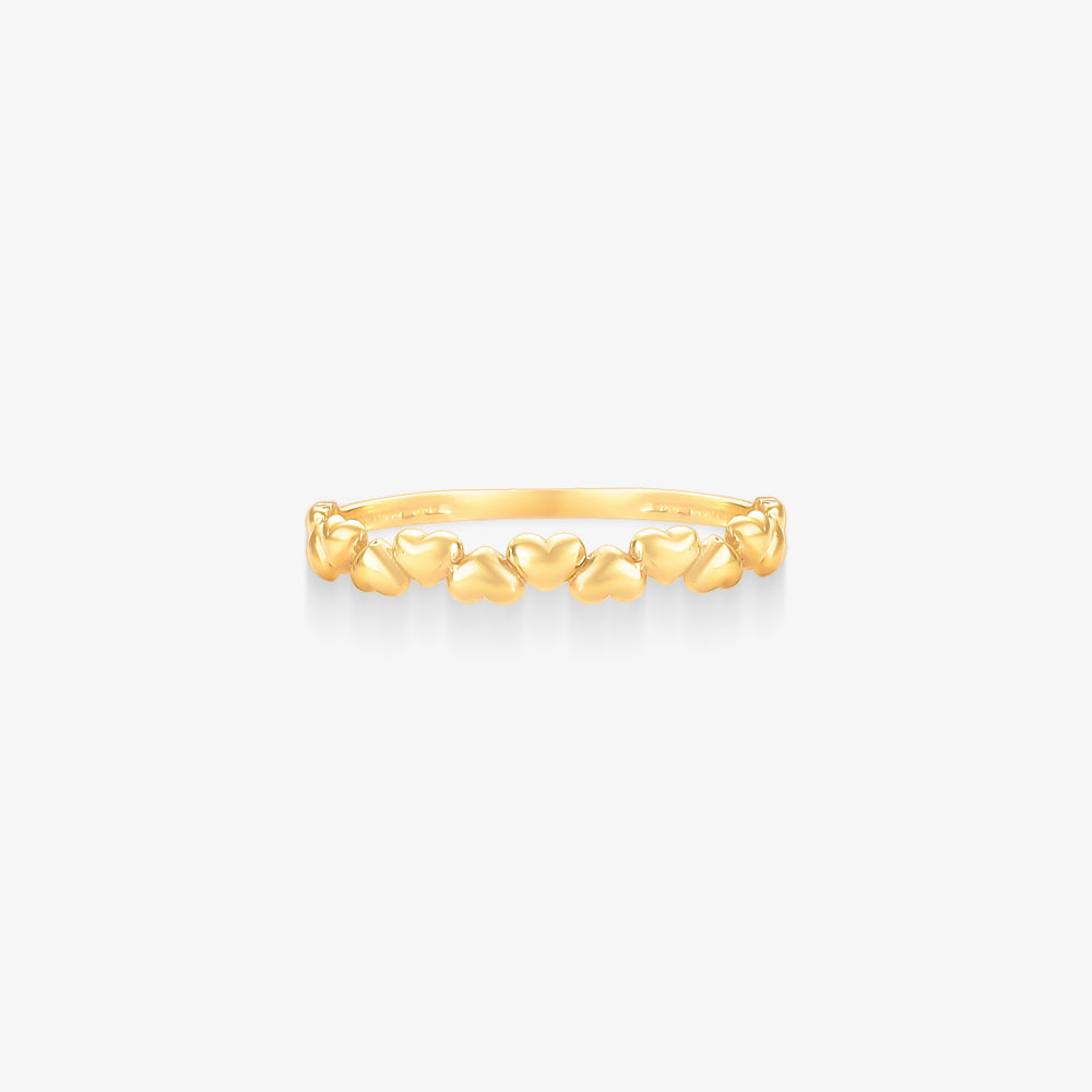 Anel Corações em Ouro Amarelo 18K