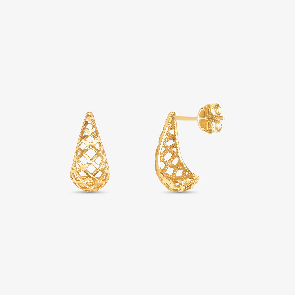 Brinco Vazado Gota em Ouro Amarelo 18K