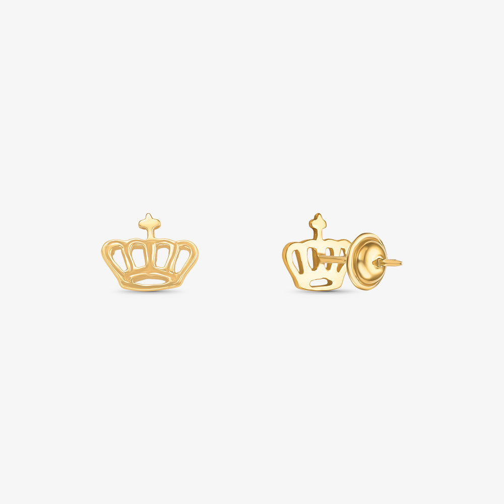 Brinco Coroa em Ouro Amarelo 18K