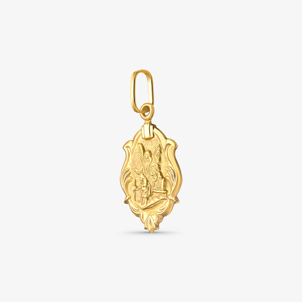 Pingente Medalha Anjo da Guarda em Ouro Amarelo 18K