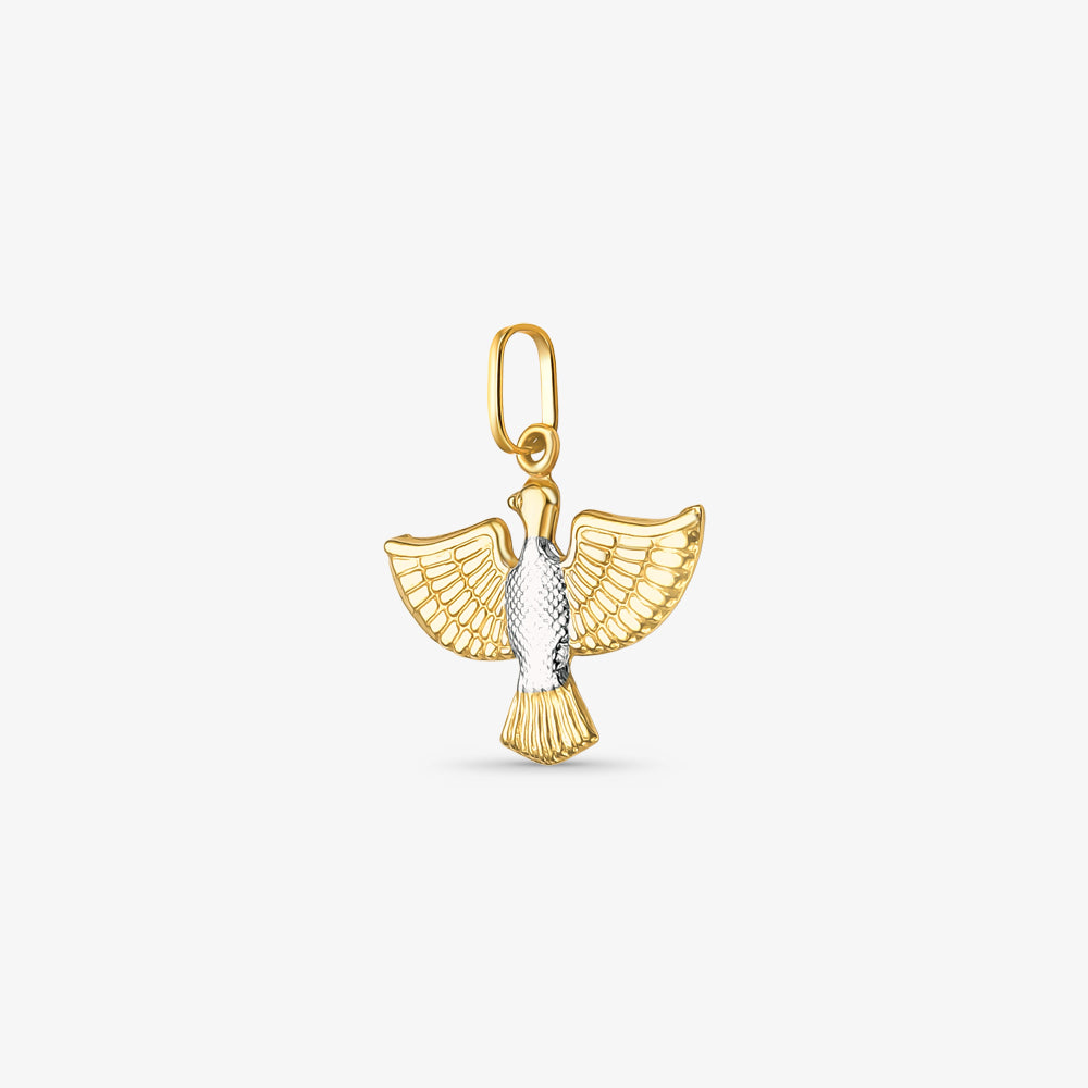 Pingente Divino Espírito Santo Bicolor em Ouro 18K