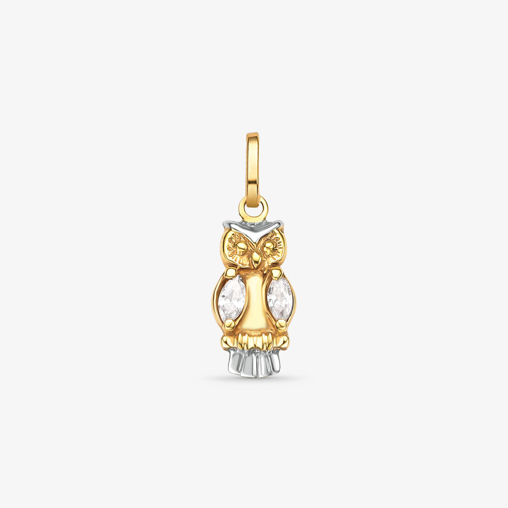 Pingente Coruja com Pedra em Ouro Amarelo 18K