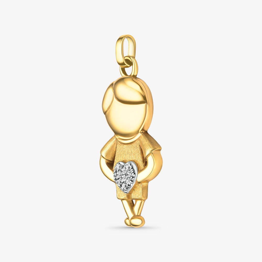 Pingente Menino Grande em Ouro Amarelo 18K