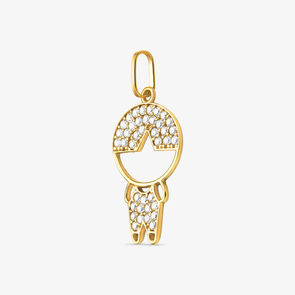 Pingente Menino Du em Ouro Amarelo 18K