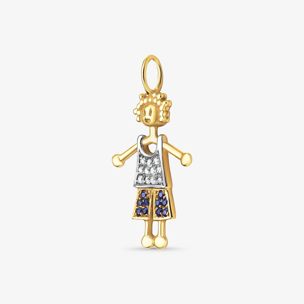 Pingente Menino com Pedra em Ouro Amarelo 18K