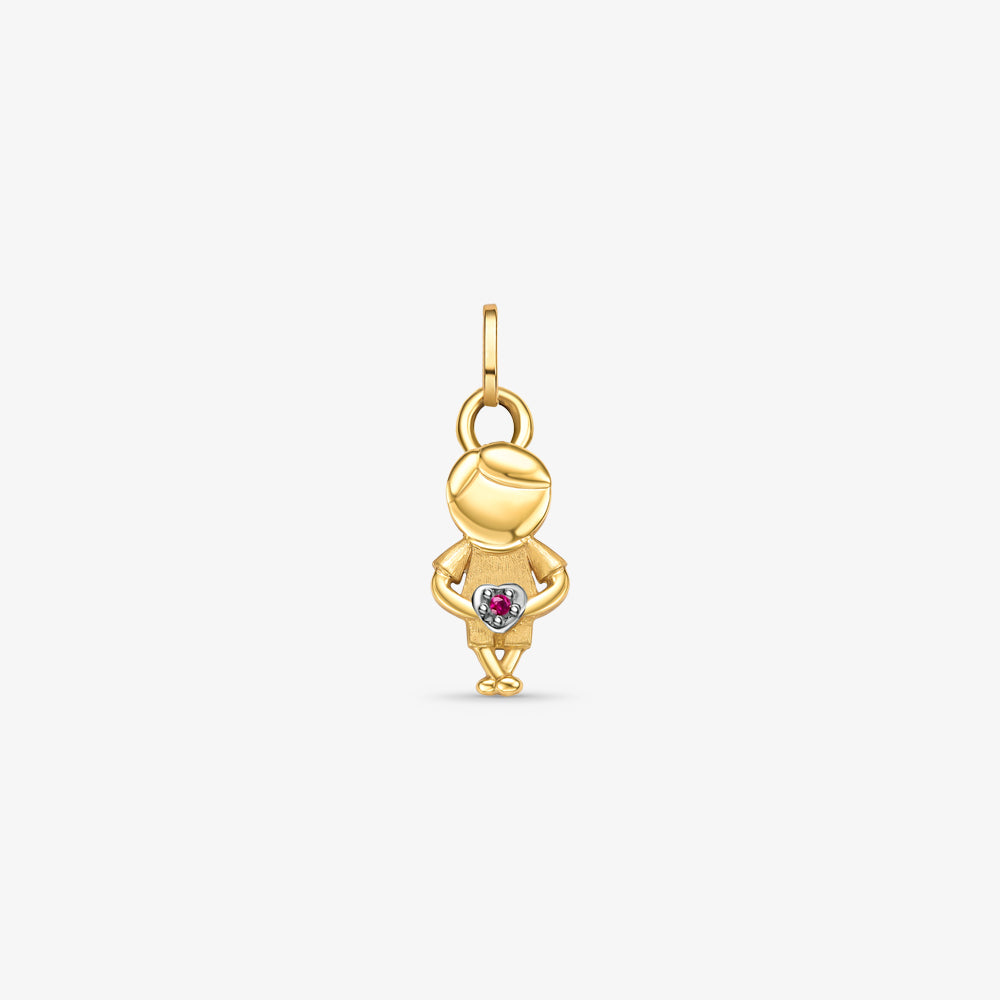 Pingente Menino em Pé em Ouro Amarelo 18K