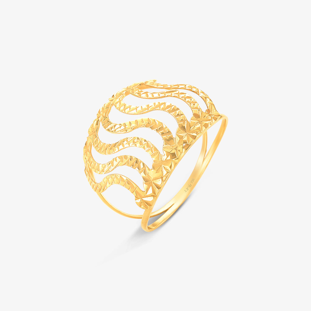 Anel S Estamparia em Ouro Amarelo 18K