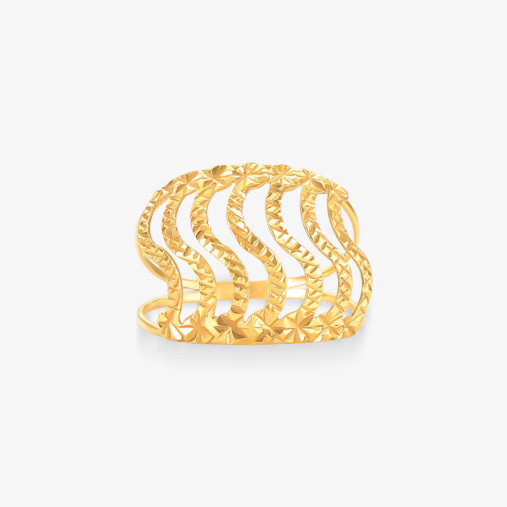 Anel S Estamparia em Ouro Amarelo 18K