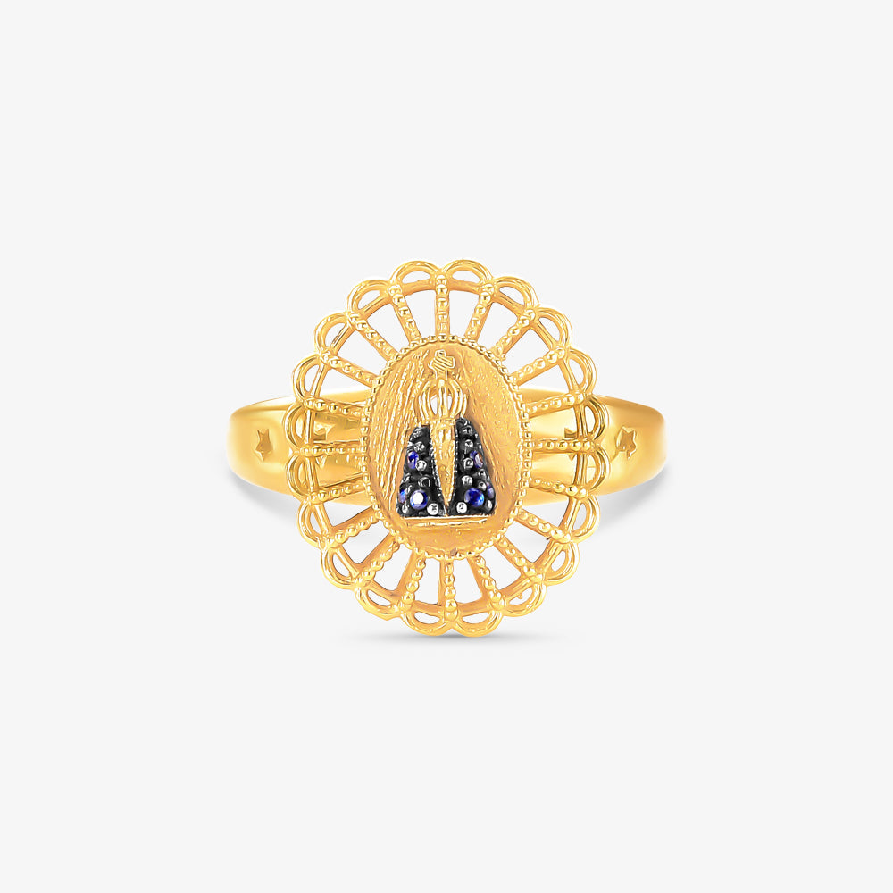 Anel N.Sra. Aparecida em Ouro Amarelo 18K