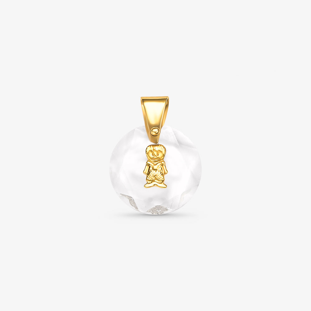 Pingente Pé Menino com Franja em Ouro Amarelo 18K