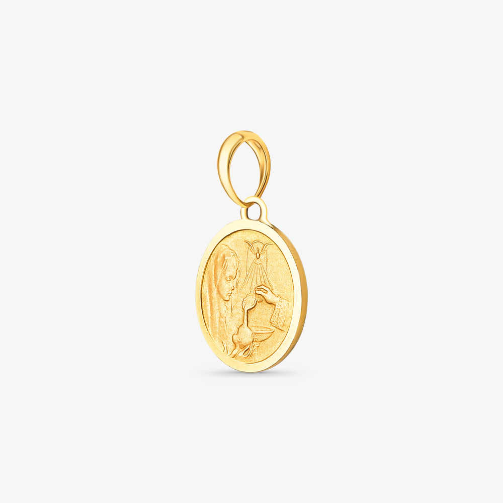 Pingente Batismo em Ouro Amarelo 18K