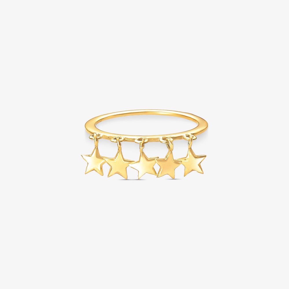 Anel Pingente Estrela em Ouro Amarelo 18K