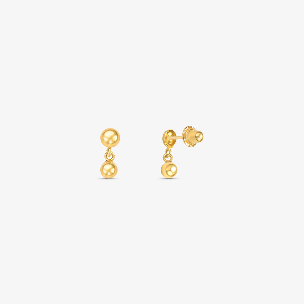 Brinco Baby Bola em Ouro Amarelo 18K 3mm