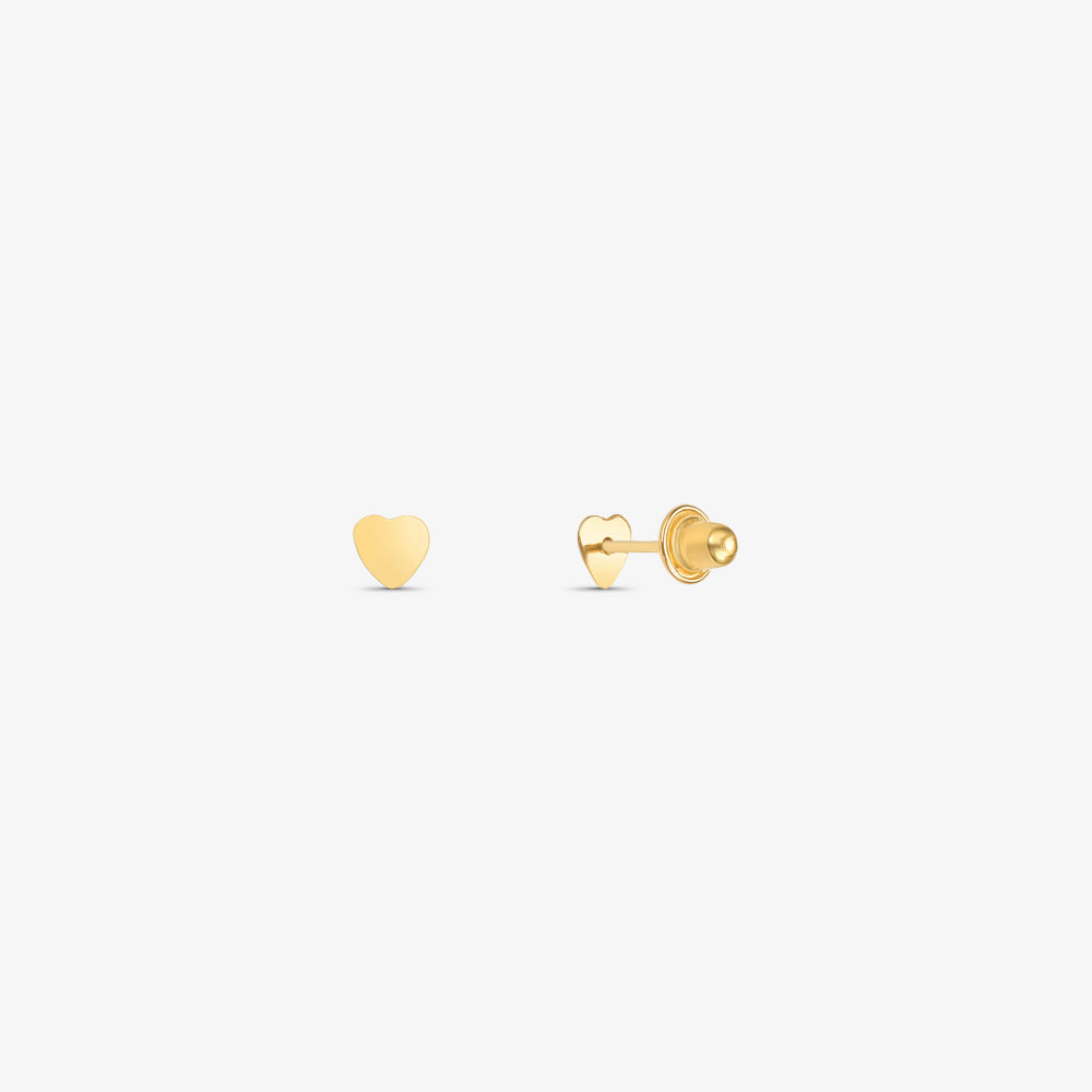 Brinco Modelo Coração Laser em Ouro Amarelo 18K