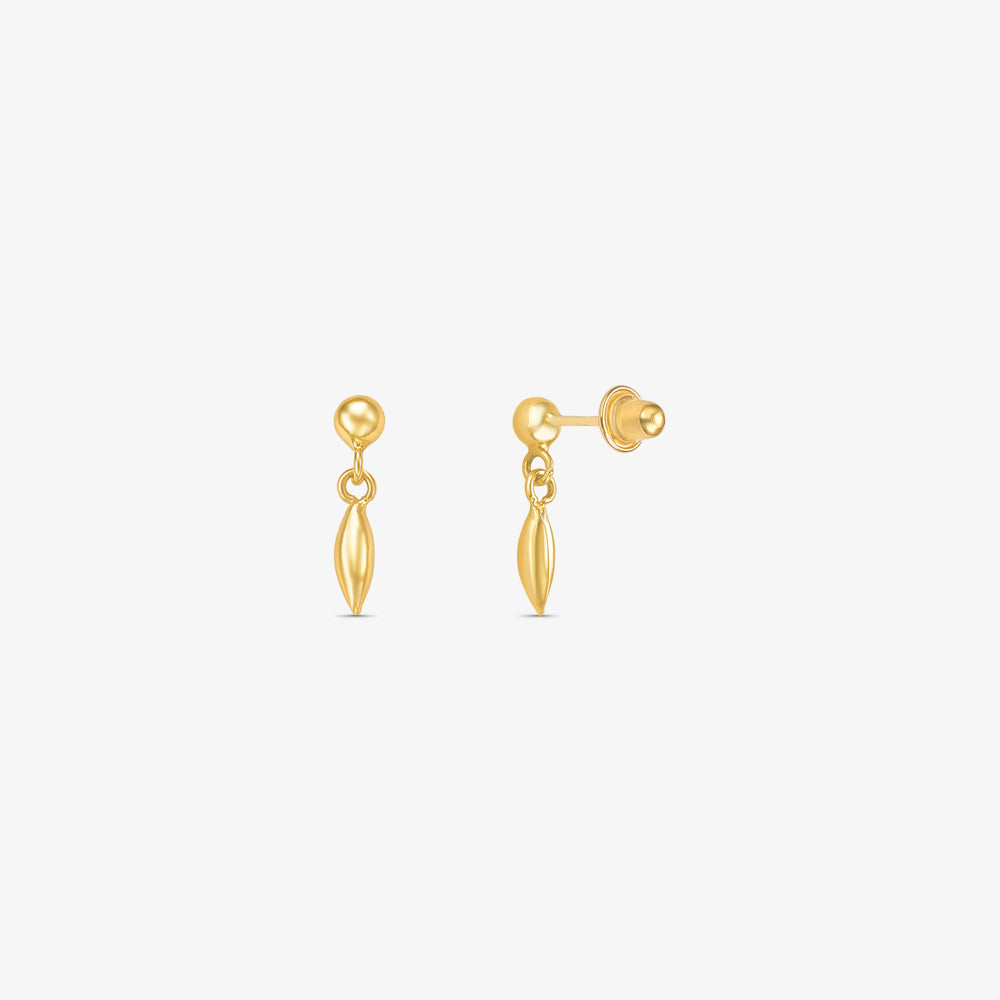 Brinco Modelo Arroz em Ouro Amarelo 18K