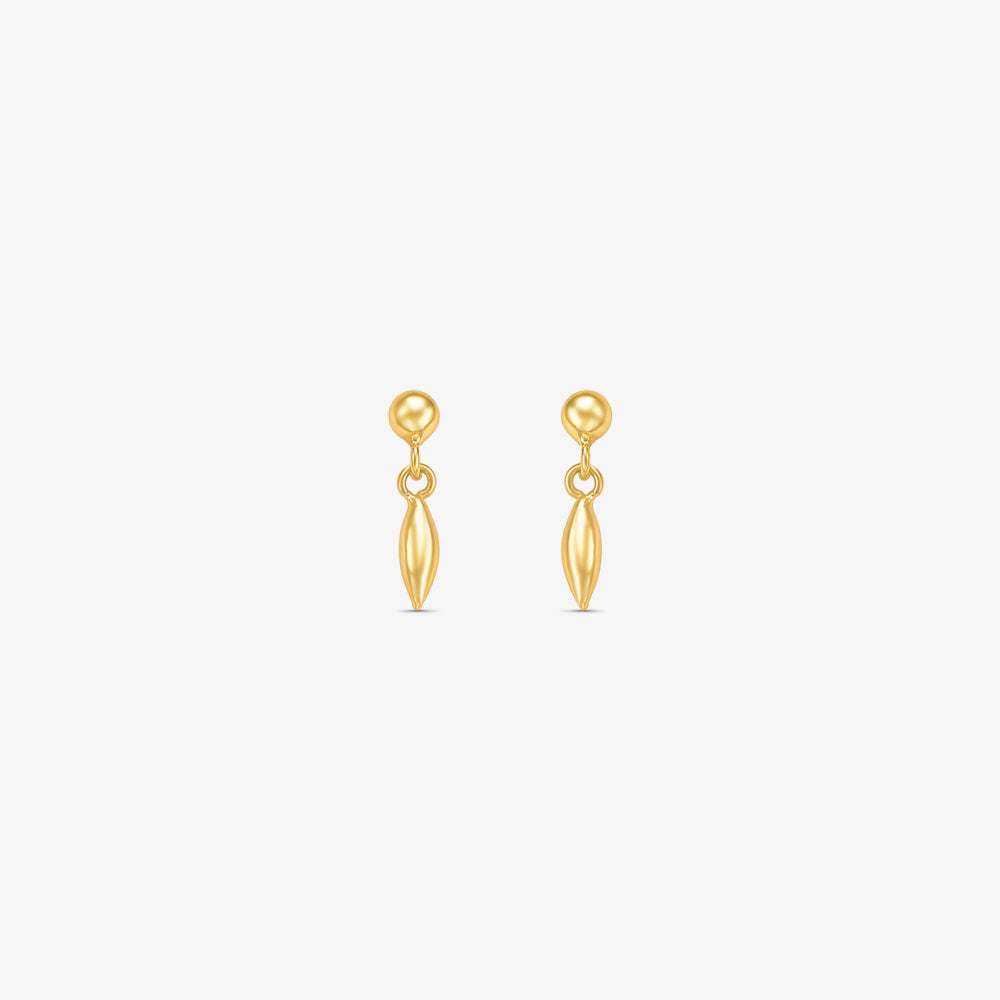 Brinco Modelo Arroz em Ouro Amarelo 18K