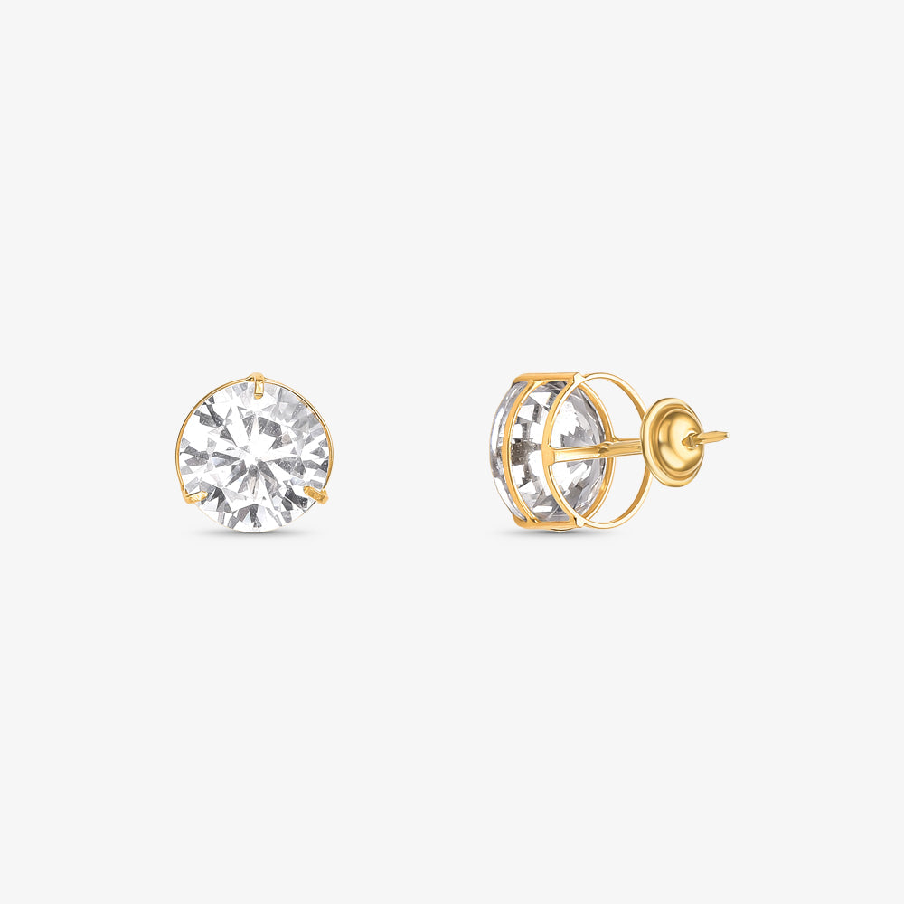 Brinco Ponto de Luz Grande em Ouro Amarelo 18K