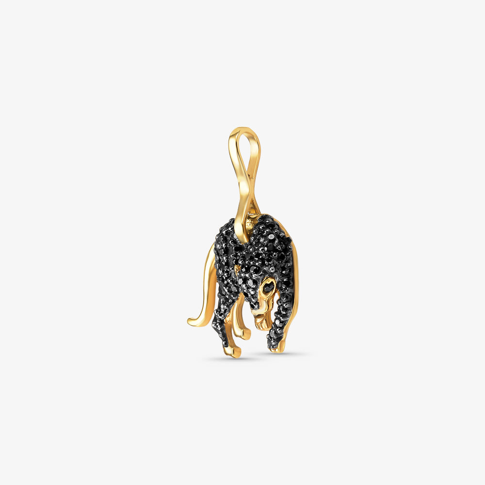 Pingente Pantera Negra com Pedras em Ouro Amarelo 18K