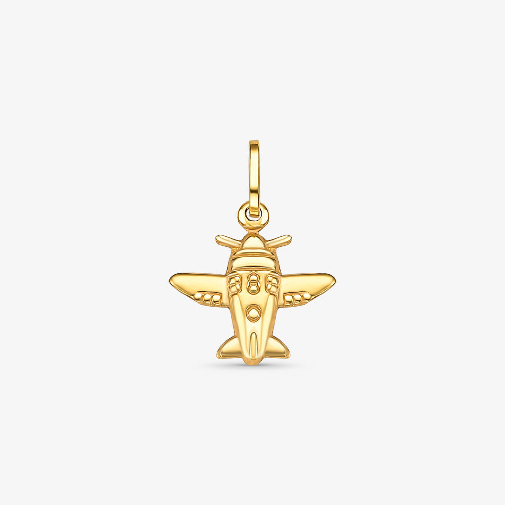 Pingente Avião em Ouro Amarelo 18K