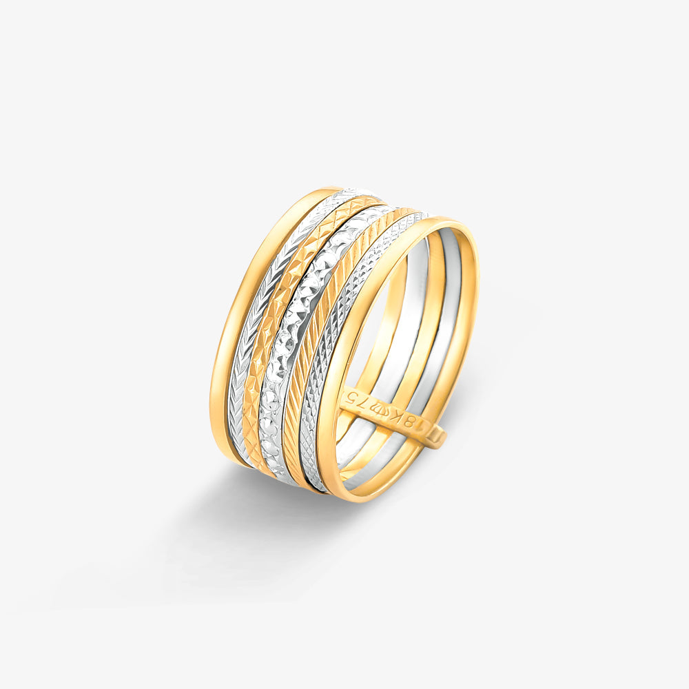 Anel Móvel Tricolor em Ouro Amarelo 18K