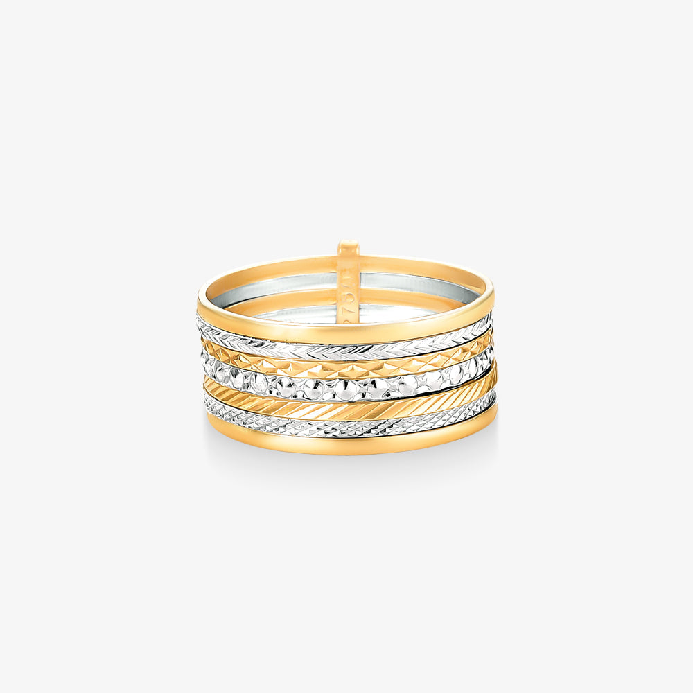 Anel Móvel Tricolor em Ouro Amarelo 18K