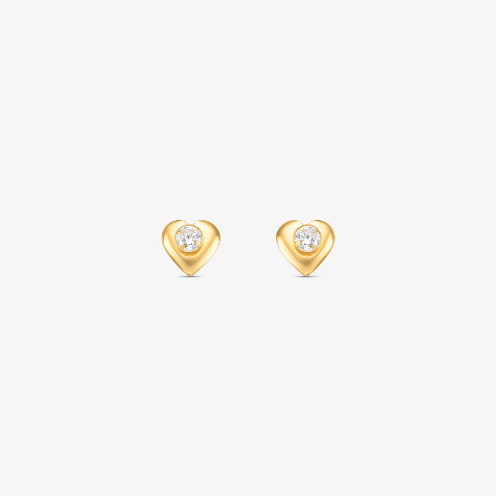 Brinco Mi Coração com Pedras em Ouro Amarelo 18K