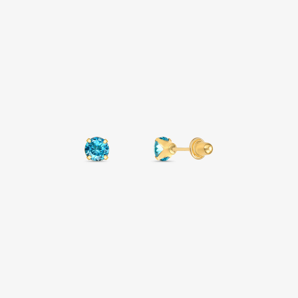 Brinco Pedras Colorida em Ouro Amarelo 18K