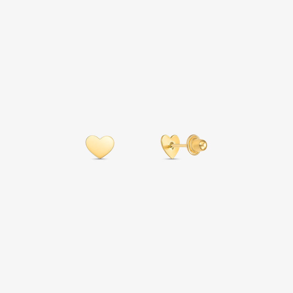 Brinco Coração P em Ouro Amarelo 18K