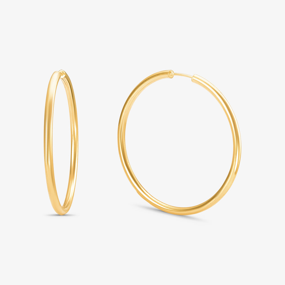 Brinco Argola Fio Redondo em Ouro Amarelo 18K