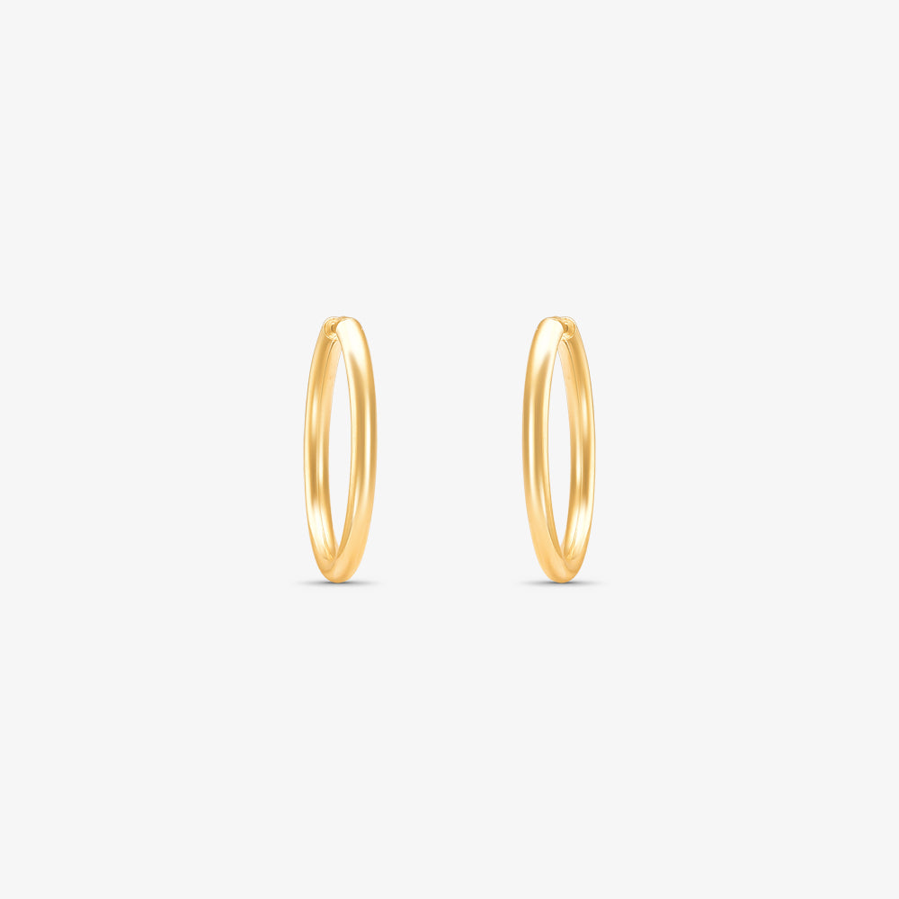 Brinco Argola Redonda Fio Redondo Cana em Ouro Amarelo 18K