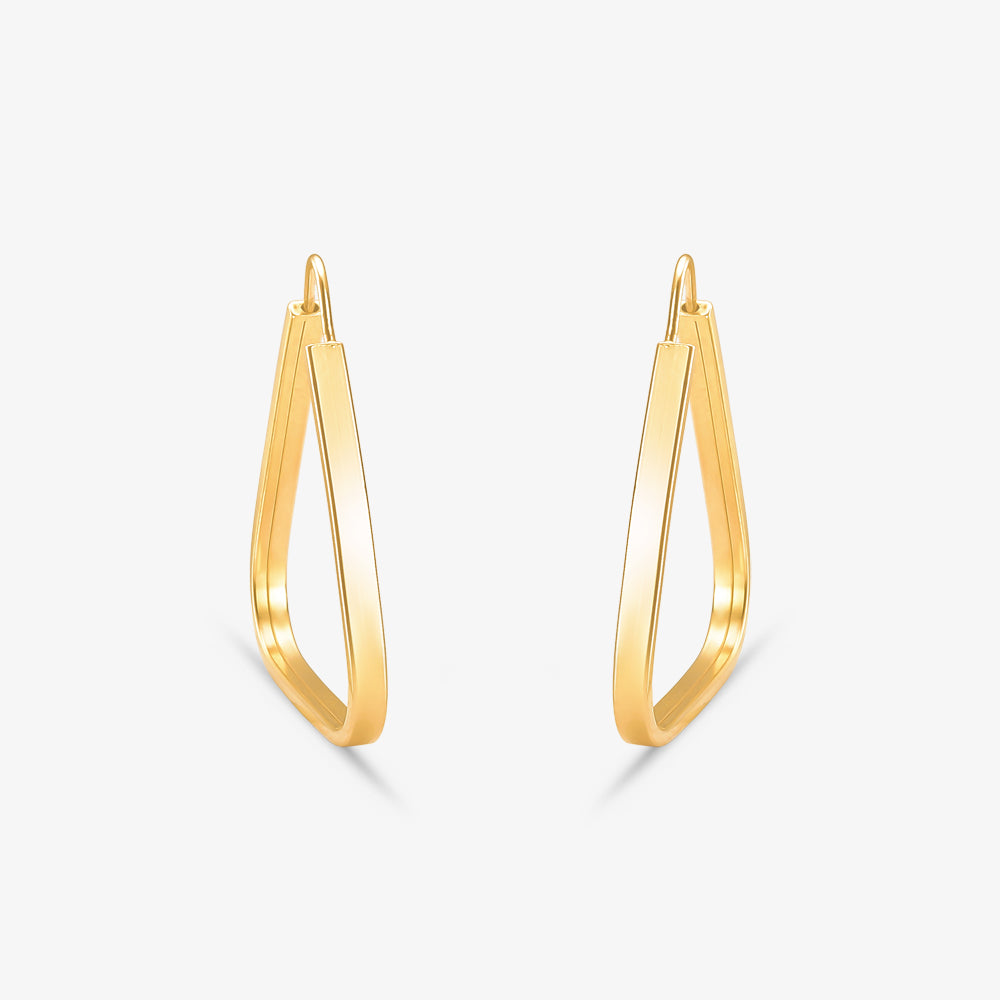 Brinco Argola Fio Retangular em Ouro Amarelo 18K