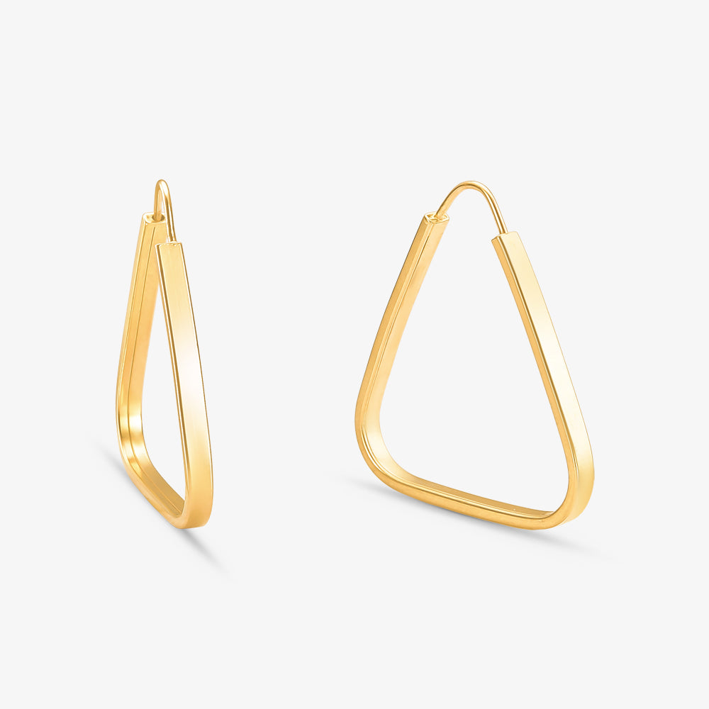 Brinco Argola Fio Retangular em Ouro Amarelo 18K