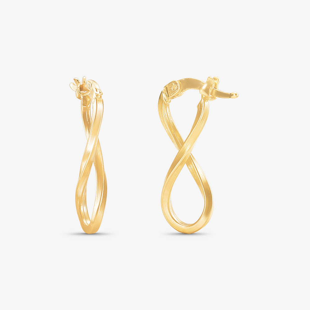 Argola Redonda Torcida em Ouro Amarelo 18K