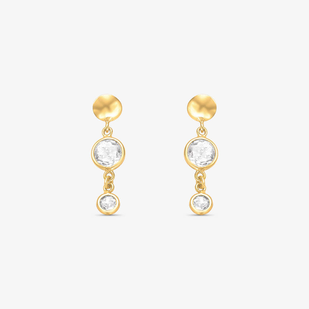 Brinco Pendurado com Pedras em Ouro Amarelo 18K