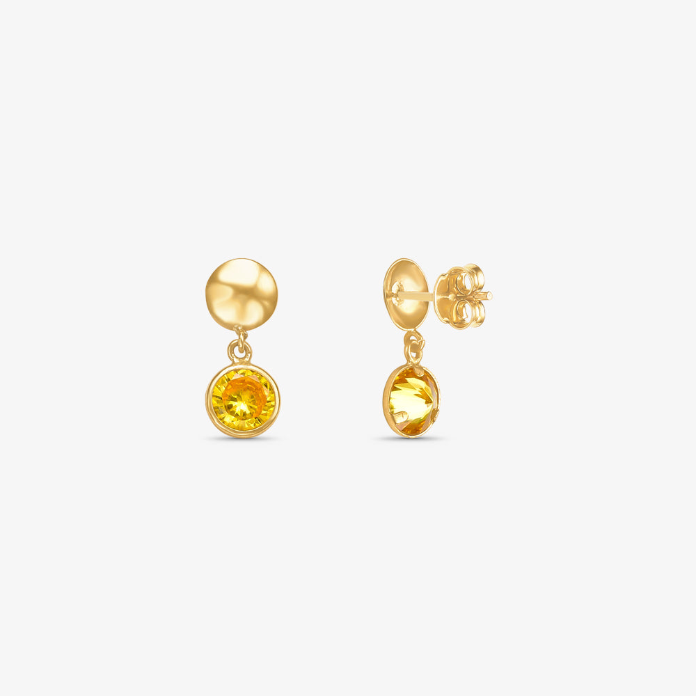 Brinco Pendurado com Pedras em Ouro Amarelo 18K