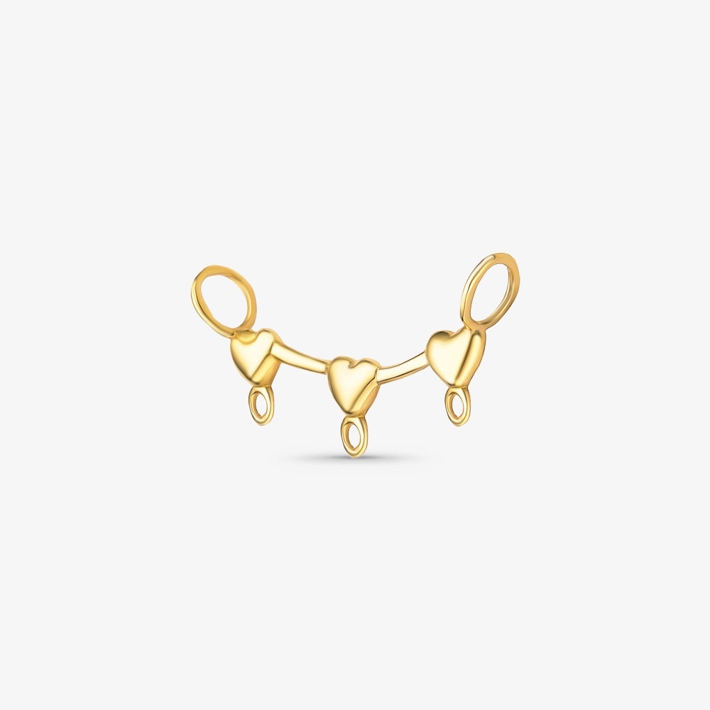 Pingente Canga com 3 Corações em Ouro Amarelo 18K