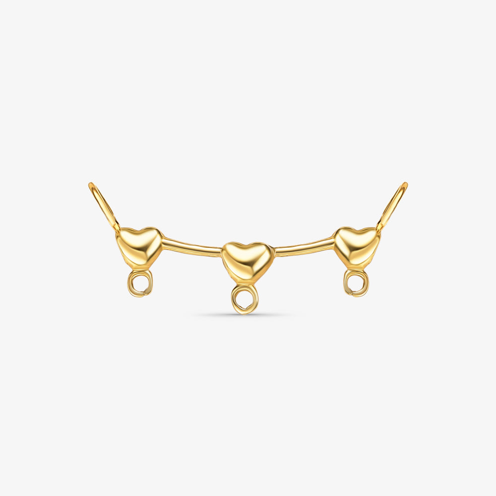 Pingente Canga com 3 Corações em Ouro Amarelo 18K