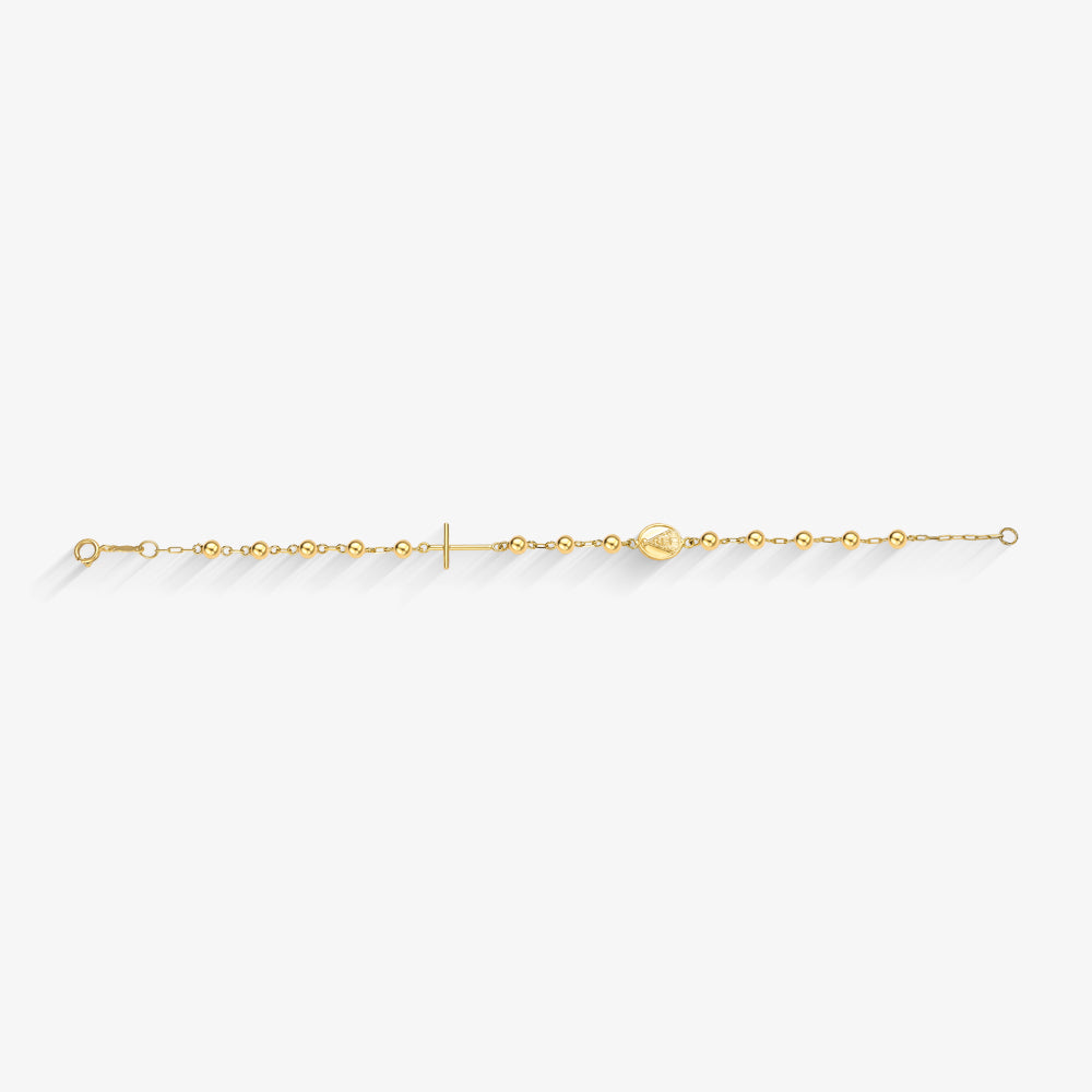 Pulseira Terço N.Sra em Ouro Amarelo 18K<