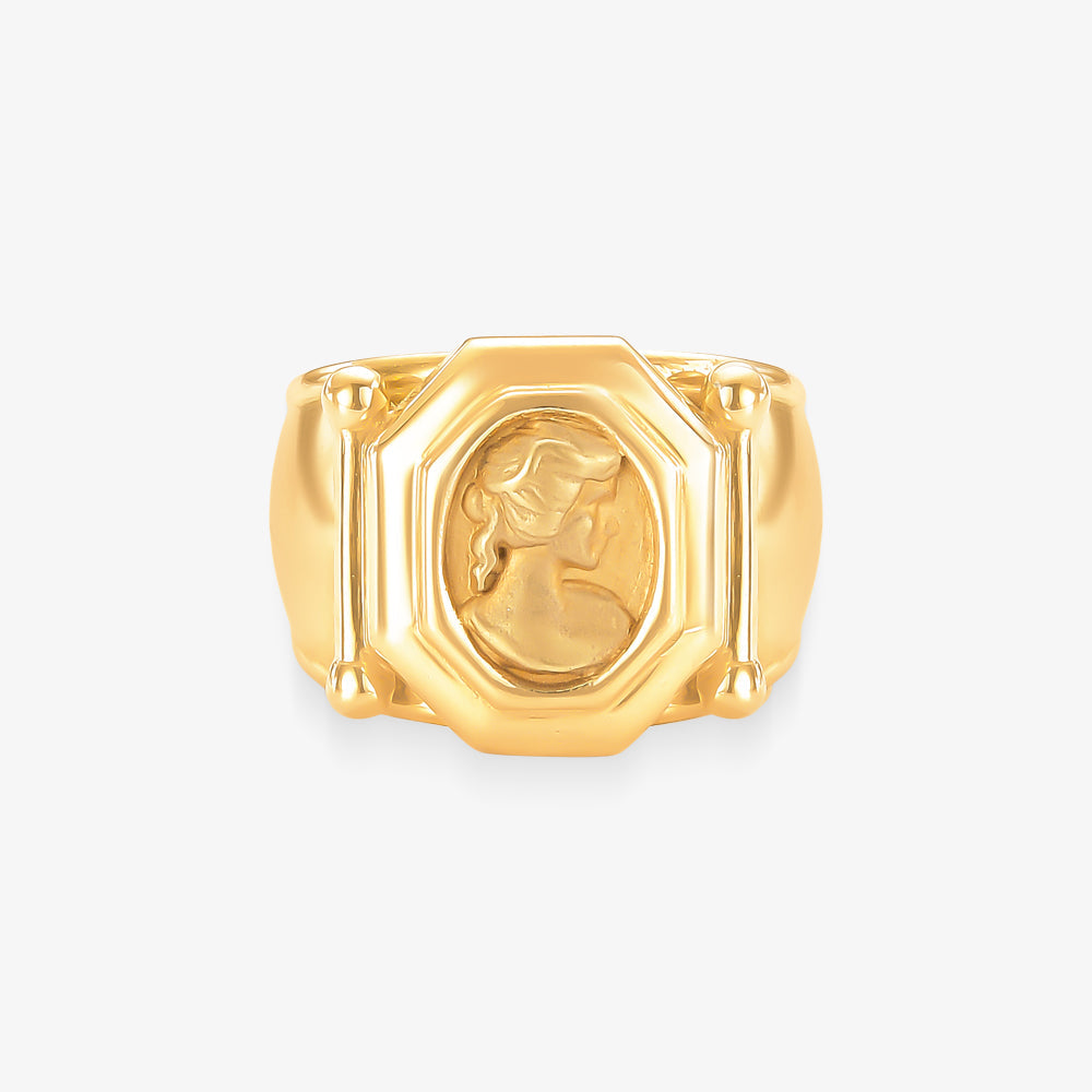 Anel Busto Artêmis em Ouro Amarelo 18K
