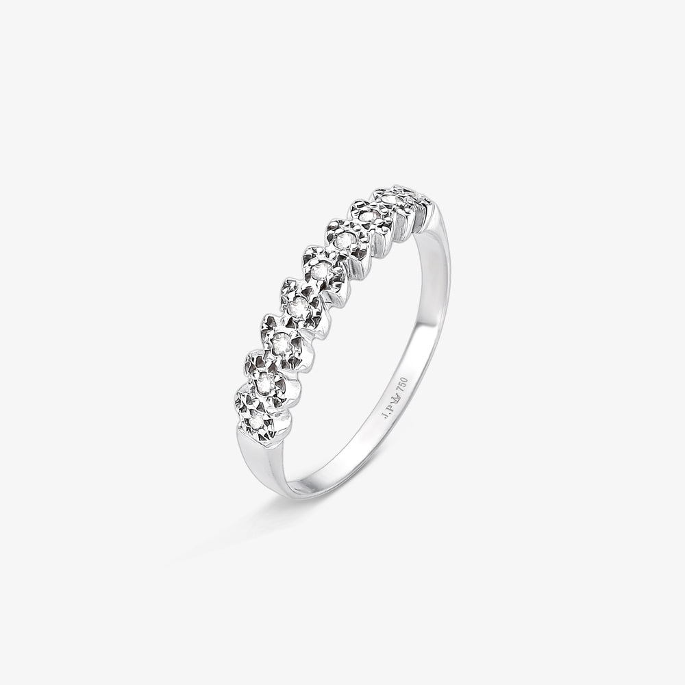 Anel Divine com Diamantes em Ouro Branco 18K