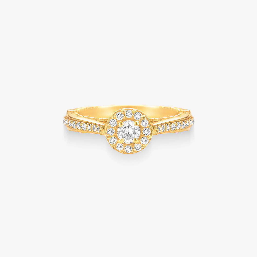 Anel Solitário Marquise com Diamante em Ouro Amarelo 18K