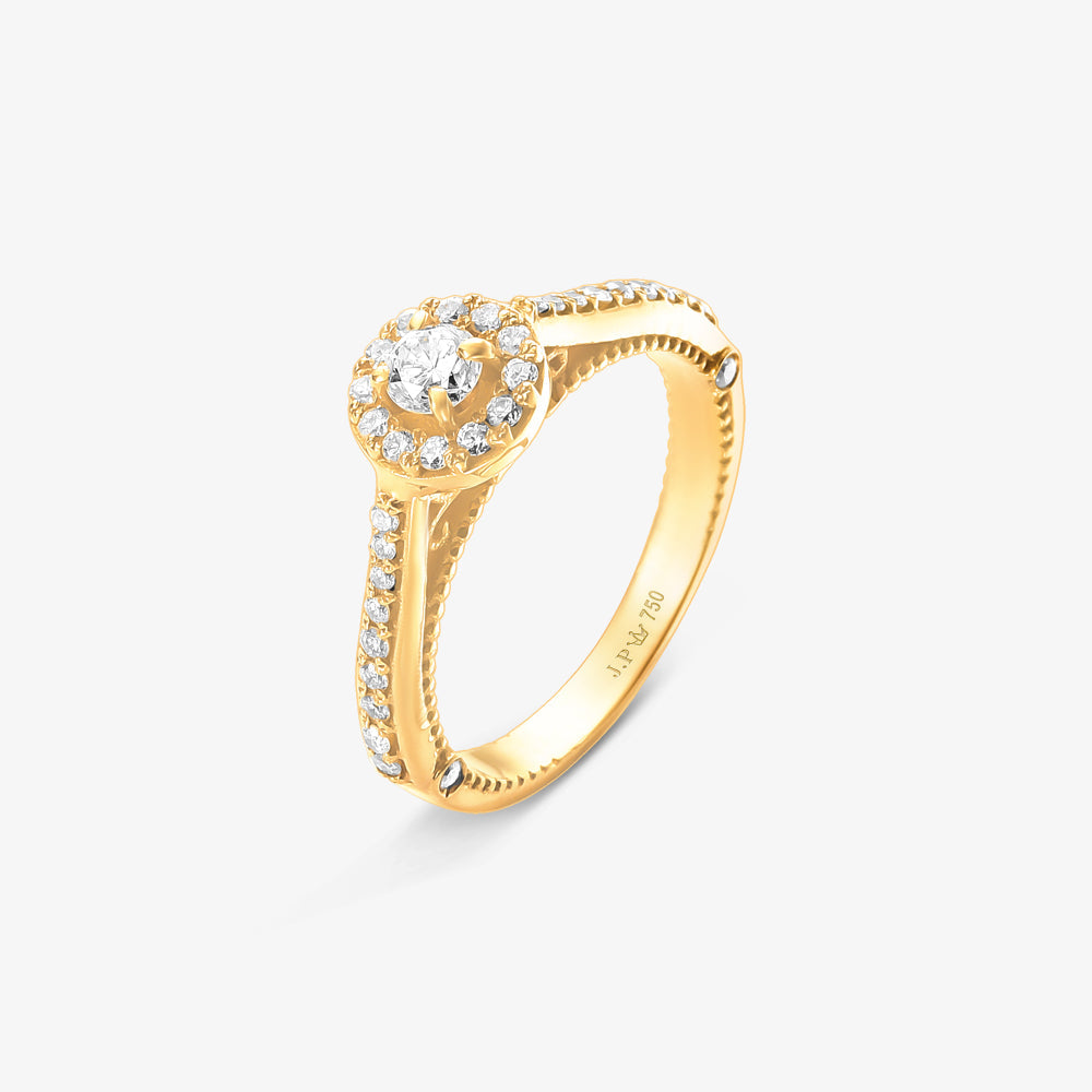 Anel Solitário Marquise com Diamante em Ouro Amarelo 18K