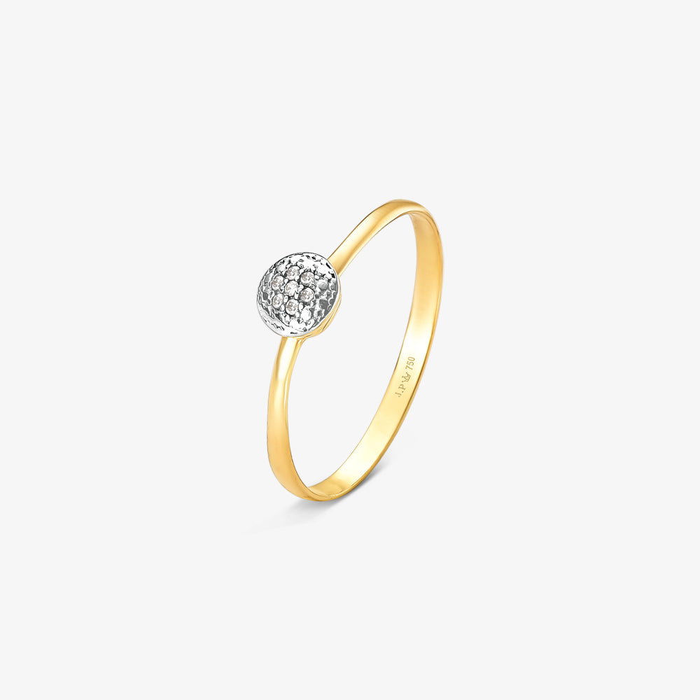 Anel União com Diamantes Naturais em Ouro Amarelo 18K