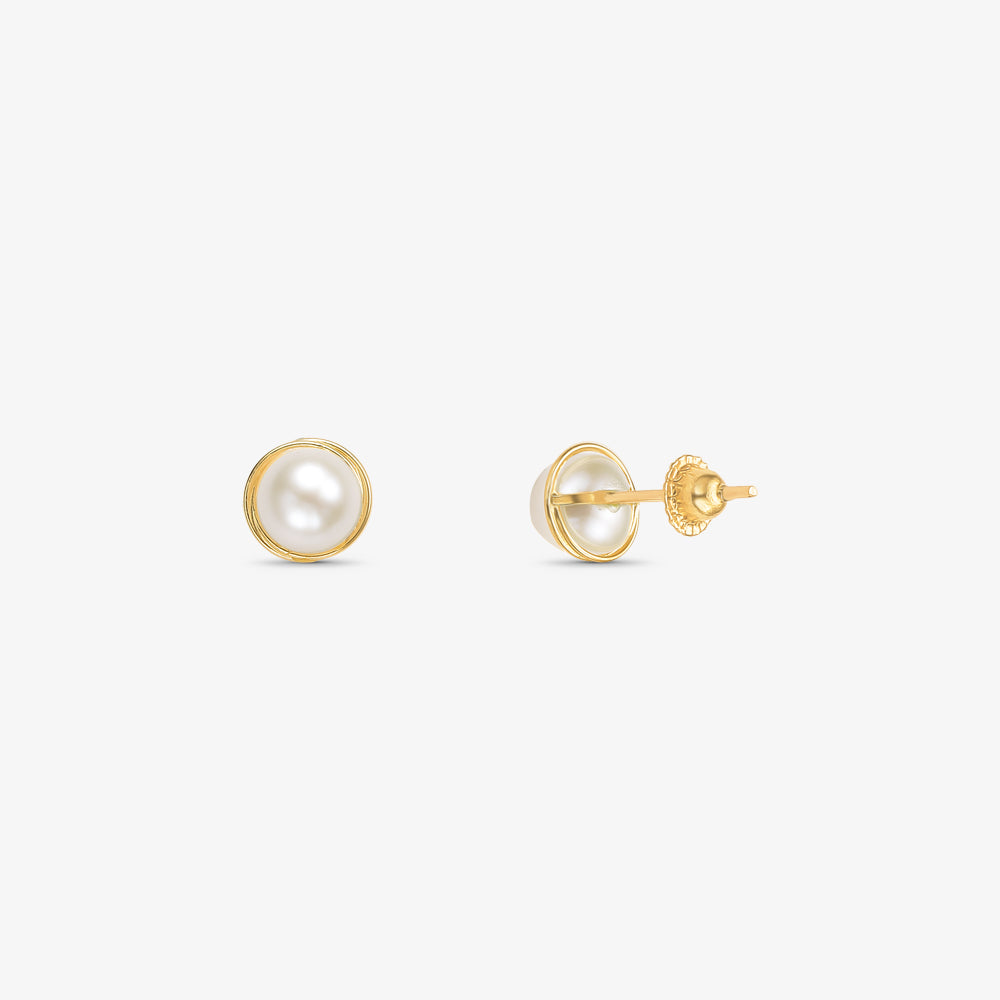 Brinco Rococó Pérola Natural em Ouro Amarelo 18K